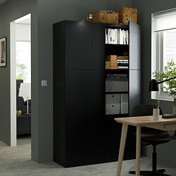 BESTÅ - storage combination with doors, white stained oak effect/Lappviken white | IKEA Taiwan Online - PE535067_S3