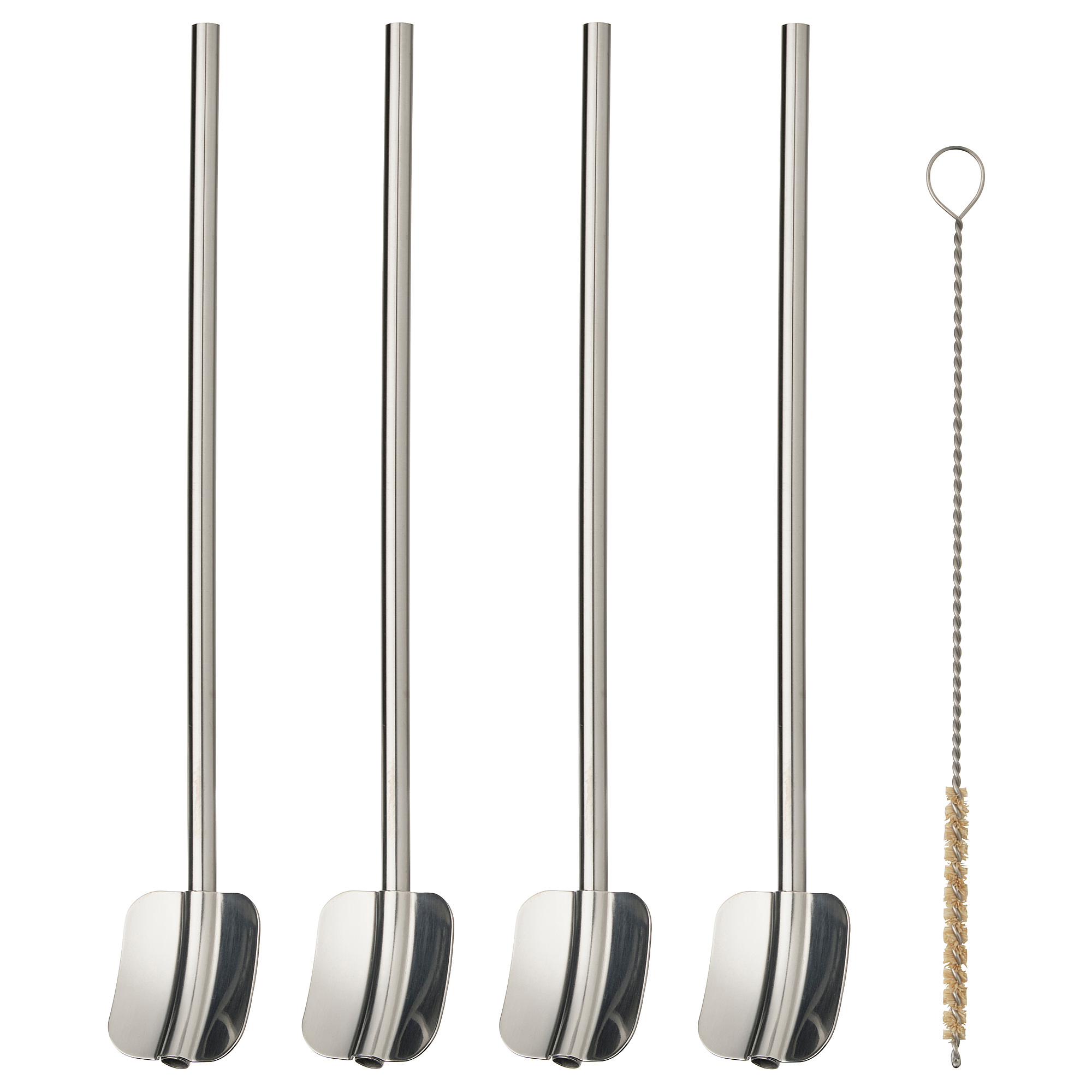 LUFTTÄT 5-pc drink strw/spoon set w clng br