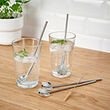 LUFTTÄT 5-pc drink strw/spoon set w clng br