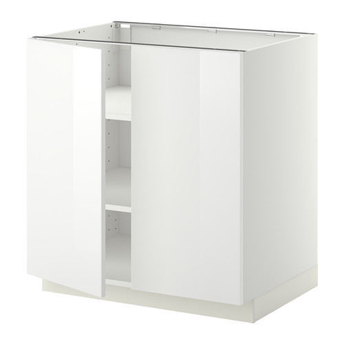 METOD - base cabinet with shelves/2 doors, white/Ringhult white | IKEA Taiwan Online - PE357166_S4