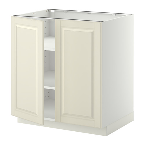 METOD - base cabinet with shelves/2 doors, white/Bodbyn off-white | IKEA Taiwan Online - PE357182_S4