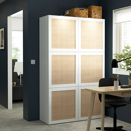 BESTÅ - storage combination with doors, white Studsviken/white woven poplar | IKEA Taiwan Online - PE823957_S4