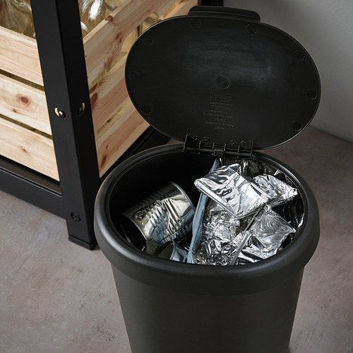 HÖLASS bin with lid