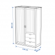 MUSKEN wardrobe with 2 doors+3 drawers