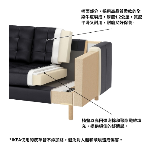 LANDSKRONA - 4-seat sofa, with chaise longue/Grann/Bomstad dark beige/metal | IKEA Taiwan Online - 29275796_S4