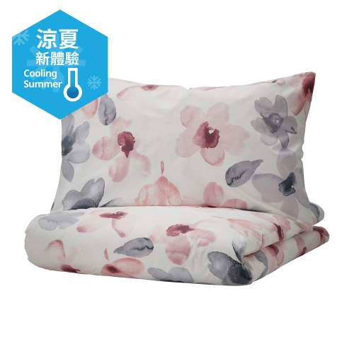 LAPPNYCKLAR - duvet cover and pillowcase, white/multicolour | IKEA Taiwan Online - 70513817_S4