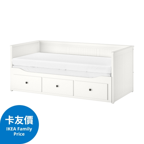 HEMNES - day-bed w 3 drawers/2 mattresses, white/Vannareid extra firm | IKEA Taiwan Online - 19390947_S4