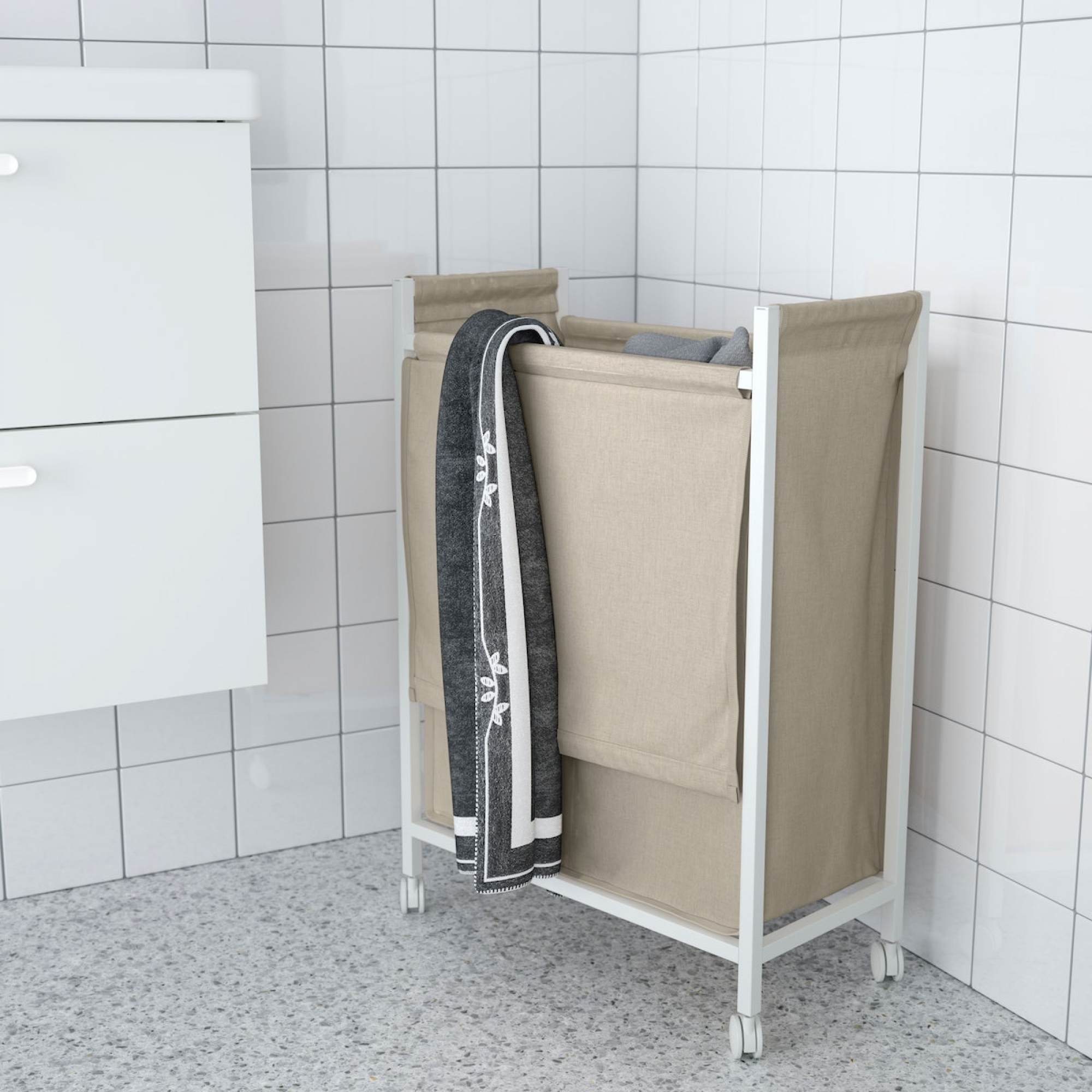 ENHET laundry bag with castors