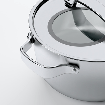 KAVALKAD Saucepan, set of 3, gray/light beige - IKEA