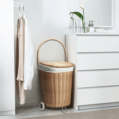 IKEA SLIBB Flexible Laundry Basket, Turquoise Easy to Carry