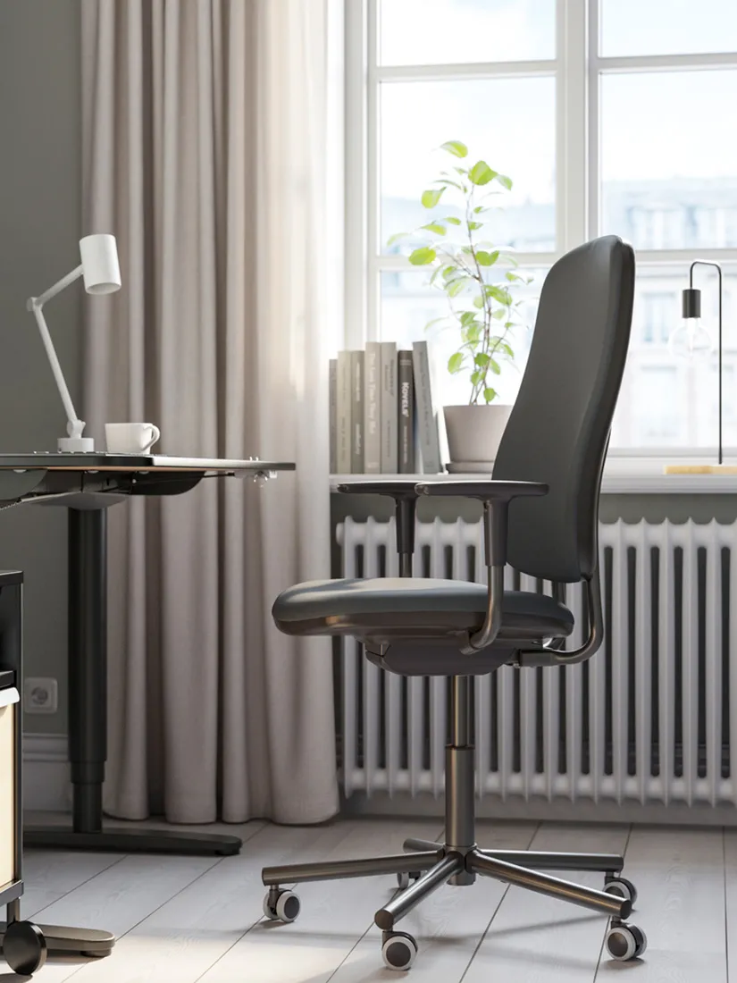 電腦椅/人體工學椅, 深灰色, SMÖRKULL