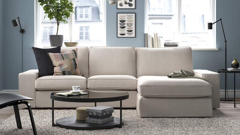 3-seat sofa with chaise longue KIVIK, tresund anthracite