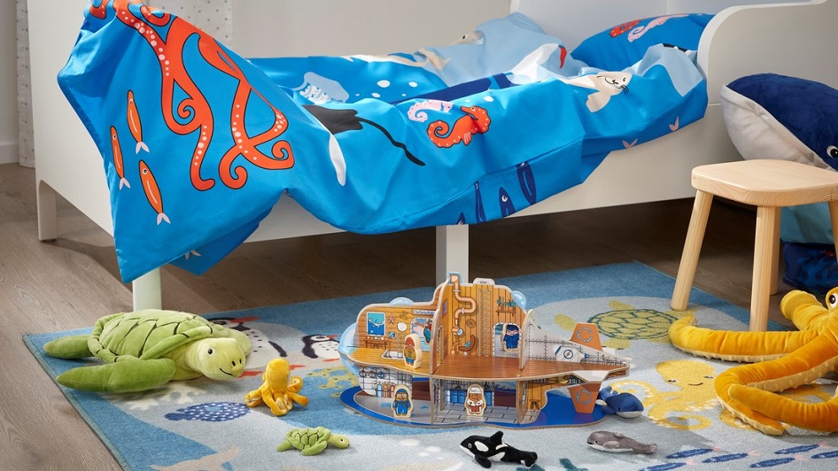BLÅVINGAD 5-piece soft toy set, ocean animals/mixed colors - IKEA