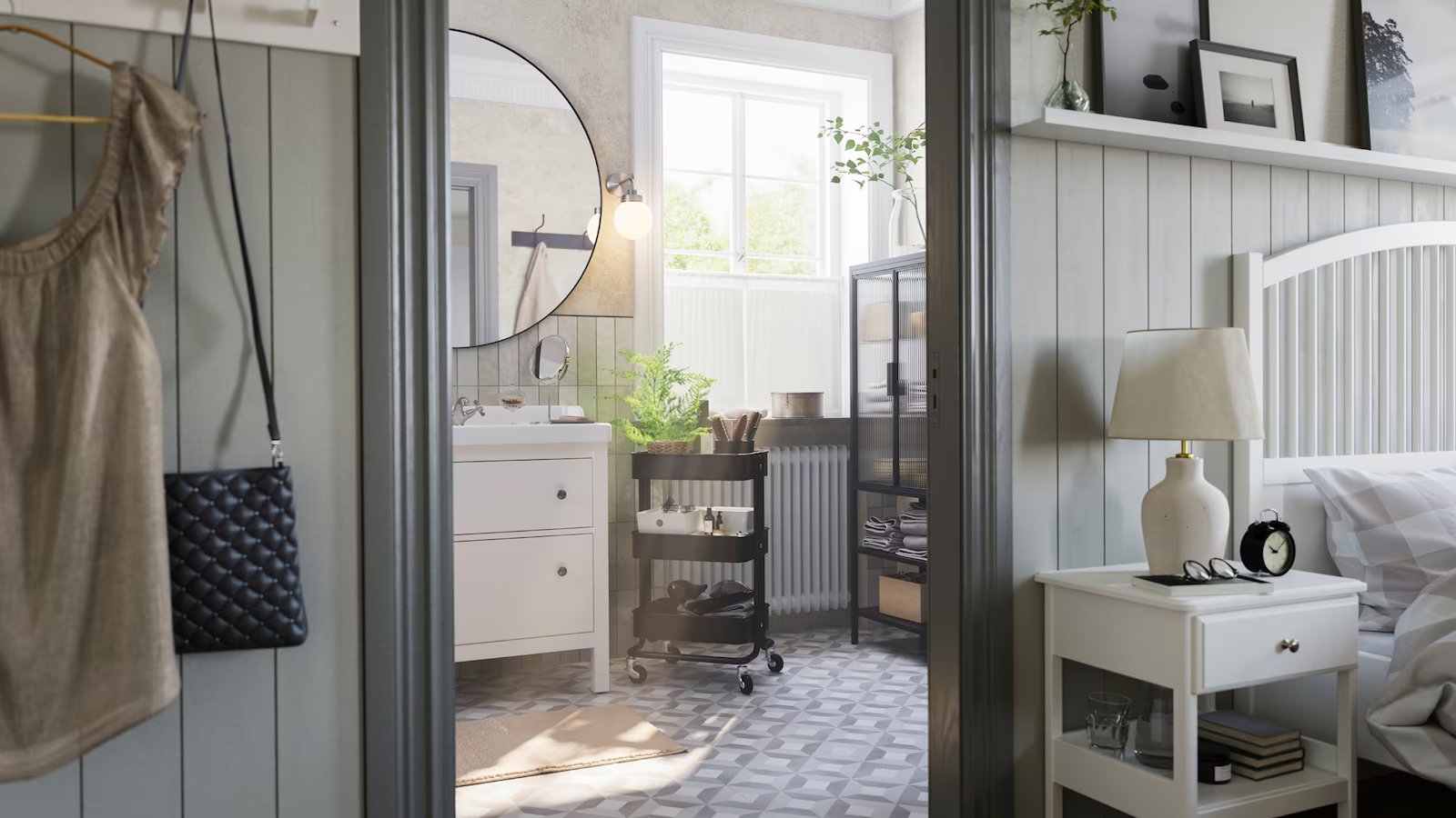 A modern bathroom design meets a traditional style