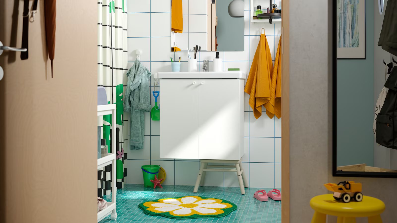 A cute and functional family bathroom even adults would adore
