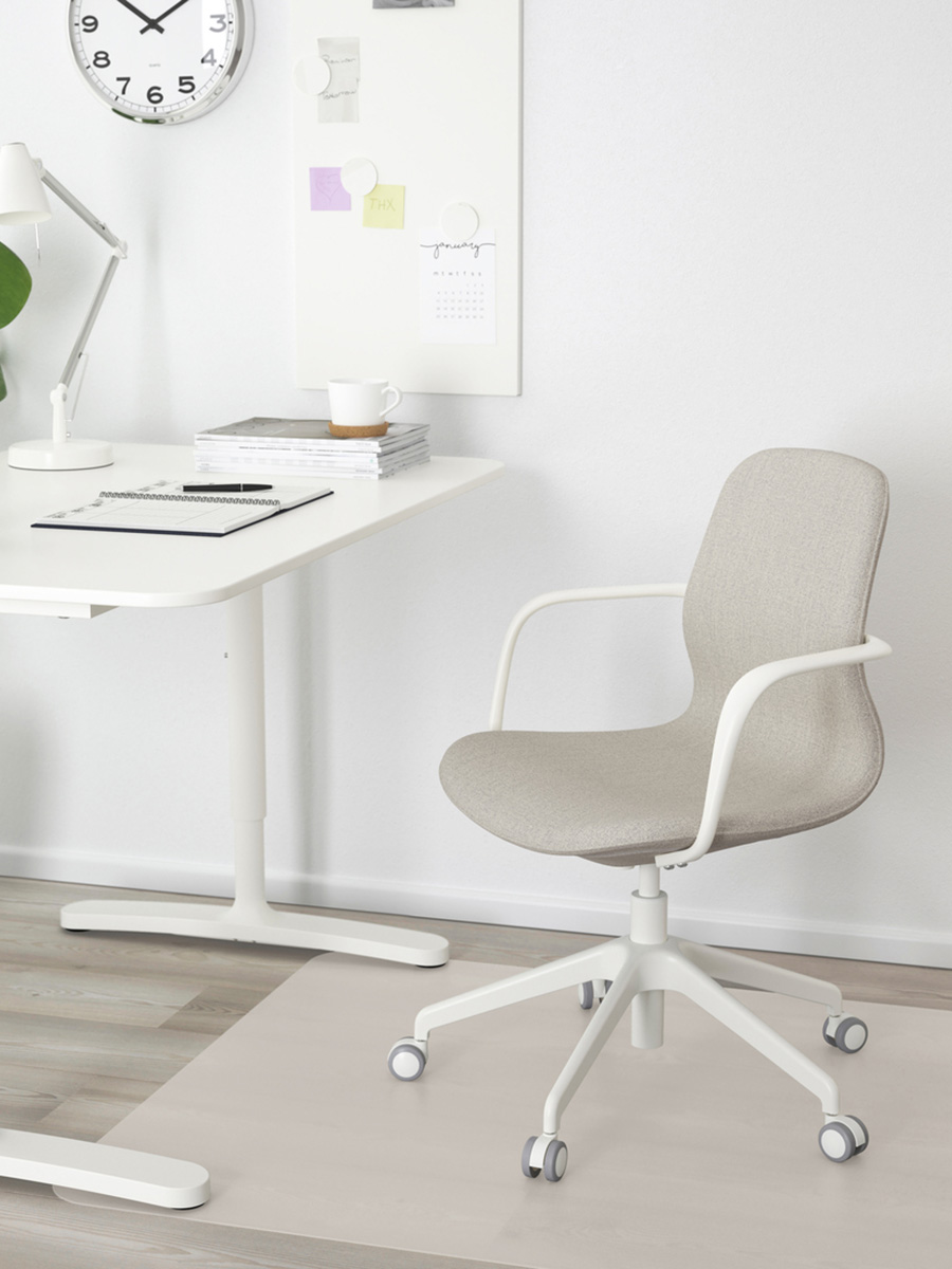 電腦椅/人體工學椅, 米色/白色, HATTEFJÄLL