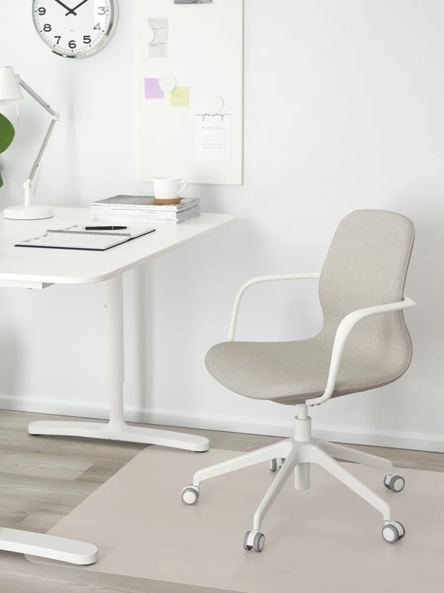 電腦椅/人體工學椅, 米色/白色, HATTEFJÄLL