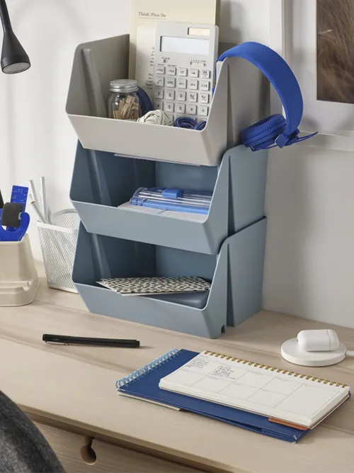 桌面收納, 灰藍色