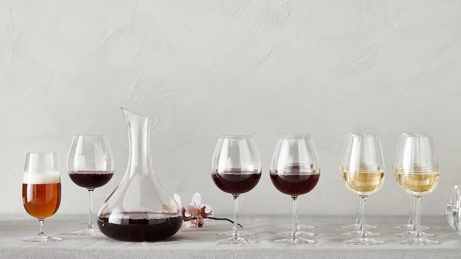 OMBONAD Wine glass, gray, 14 oz - IKEA
